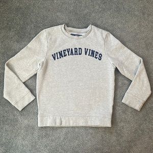 Vineyard Vines Grey & Navy Applique Crewneck Sweatshirt